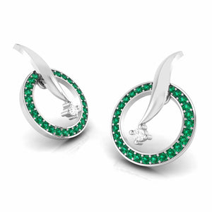 Jewelove™ Earrings Designer Platinum Diamond Earrings With Emerald for Women JL PT E NL8682