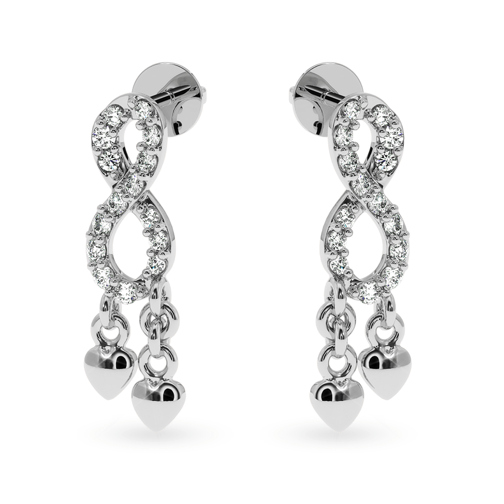 Jewelove™ Earrings SI IJ Designer Platinum Diamond Heart Earrings for Women  JL PT E LC827