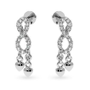 Jewelove™ Earrings SI IJ Designer Platinum Diamond Heart Earrings for Women  JL PT E LC827