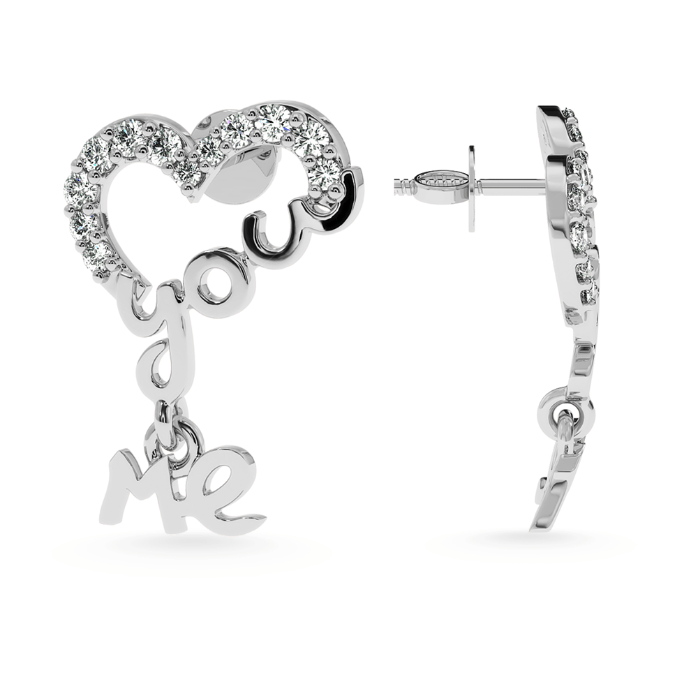 Jewelove™ Earrings Designer Platinum Diamond Heart Earrings for Women  JL PT E LC829