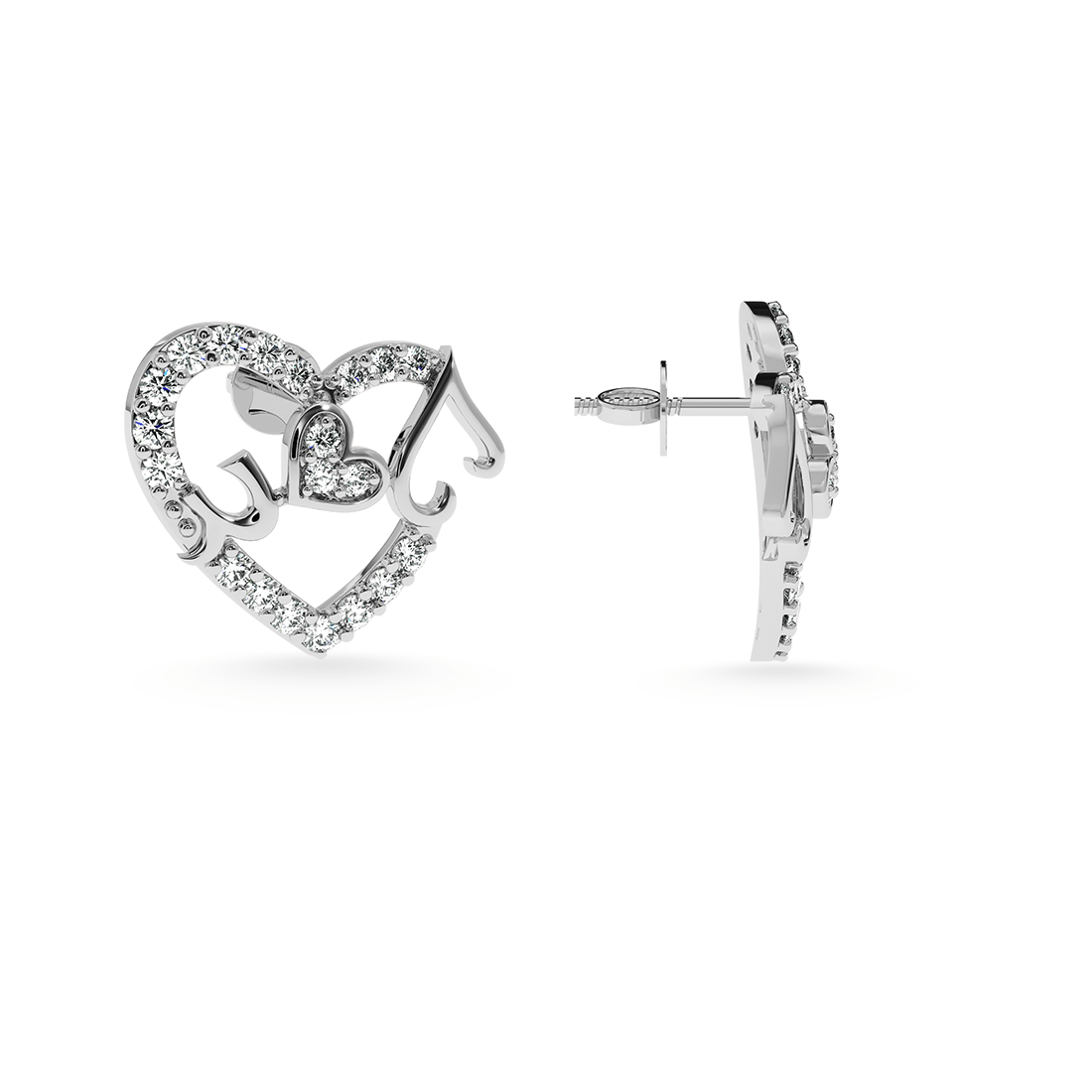 Jewelove™ Earrings Designer Platinum Diamond Heart Earrings for Women  JL PT E LC830