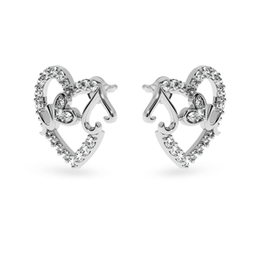 Jewelove™ Earrings Designer Platinum Diamond Heart Earrings for Women  JL PT E LC830