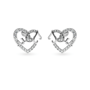 Jewelove™ Earrings SI IJ Designer Platinum Diamond Heart Earrings for Women  JL PT E LC830