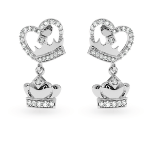 Jewelove™ Earrings SI IJ Designer Platinum Diamond Heart Earrings for Women  JL PT E LC831