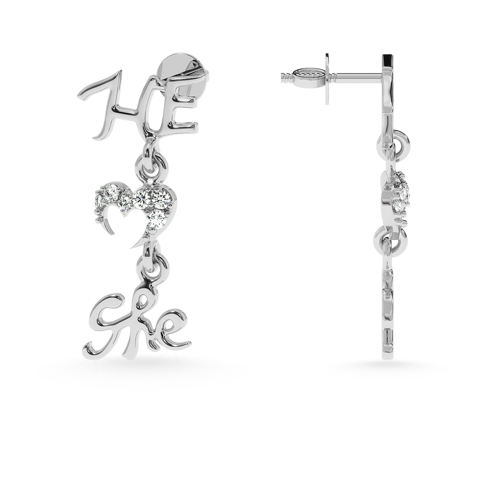 Jewelove™ Earrings Designer Platinum Diamond Heart Earrings for Women  JL PT E LC835