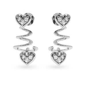 Jewelove™ Earrings SI IJ Designer Platinum Diamond Heart Earrings for Women JL PT E LC837