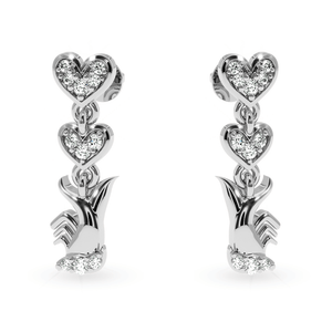 Jewelove™ Earrings SI IJ Designer Platinum Diamond Heart Earrings for Women JL PT E LC838