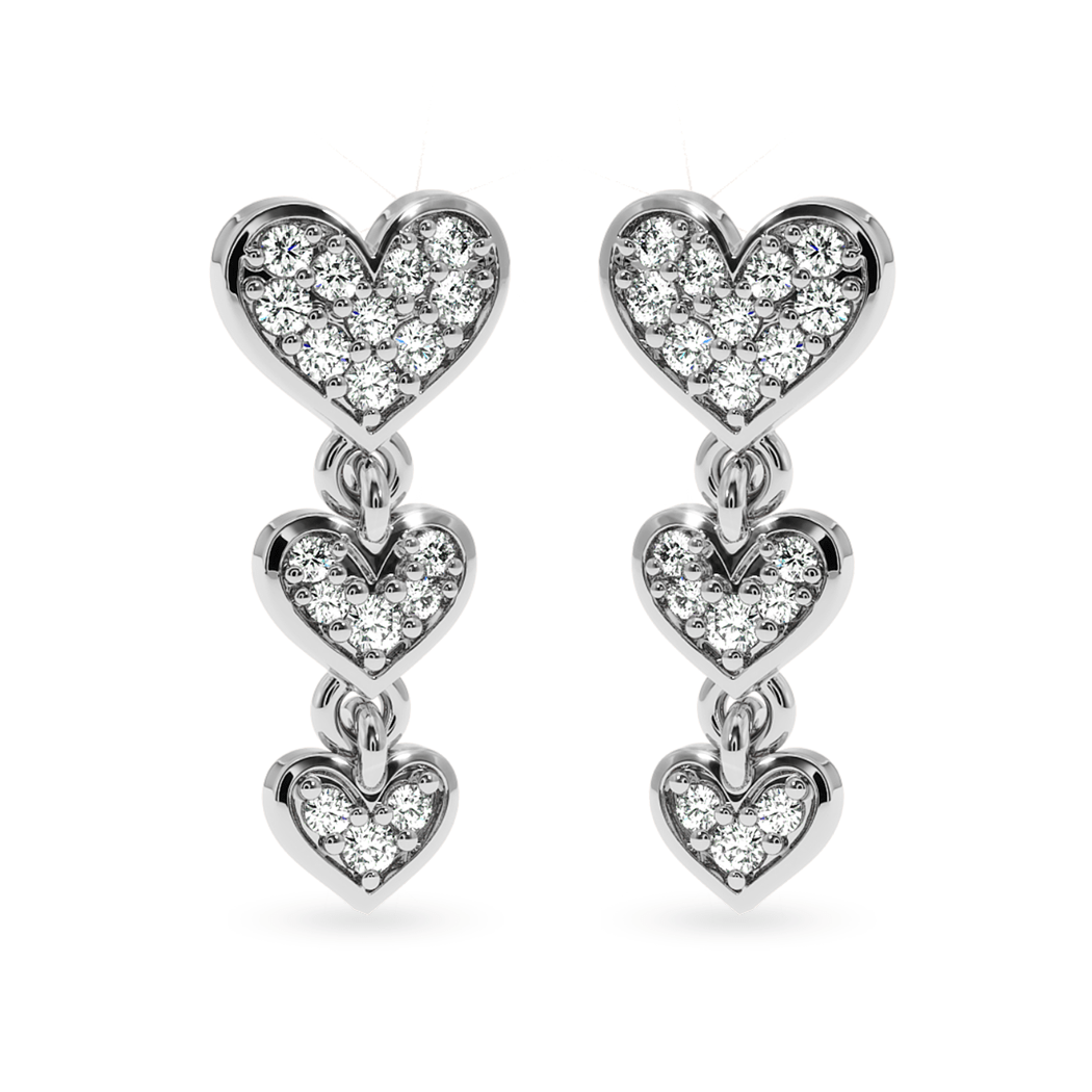 Full Cut Diamond Mini Heart Stud Earring — EF Collection®