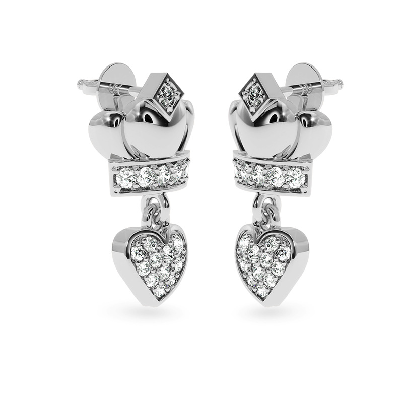 Buy Glitter Heart Diamond Stud Earrings Online | CaratLane