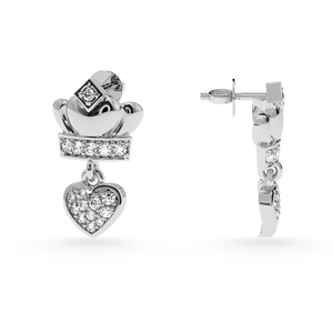 Jewelove™ Earrings Designer Platinum Diamond Heart Earrings JL PT E LC810