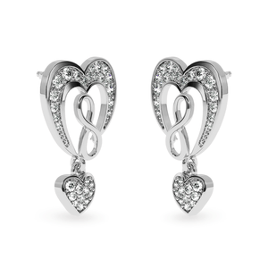 Jewelove™ Earrings Designer Platinum Diamond Heart Earrings JL PT E LC813