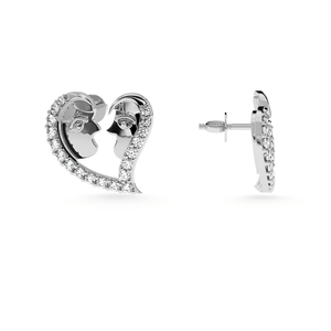 Jewelove™ Earrings Designer Platinum Diamond Heart Earrings JL PT E LC844