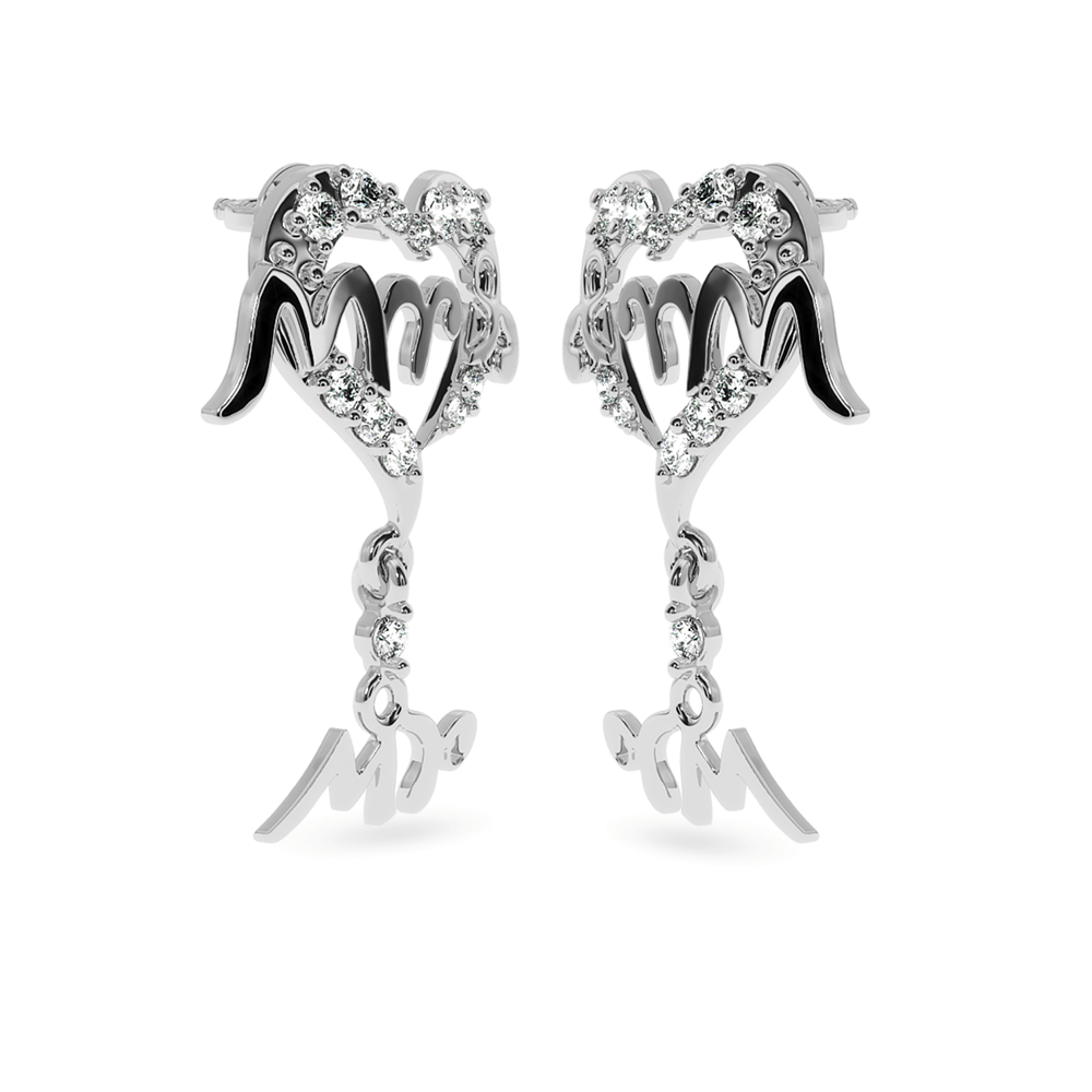 Jewelove™ Earrings Designer Platinum Diamond Heart Earrings JL PT E LC846