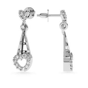 Jewelove™ Earrings Designer Platinum Diamond Heart Earrings JL PT E LC848