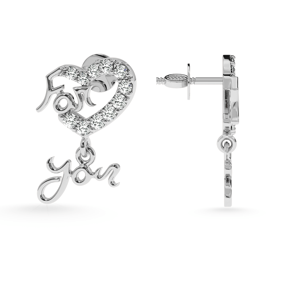 Jewelove™ Earrings Designer Platinum Diamond Heart Earrings JL PT E LC849