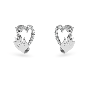 Jewelove™ Earrings Designer Platinum Diamond Heart Earrings JL PT E LC850