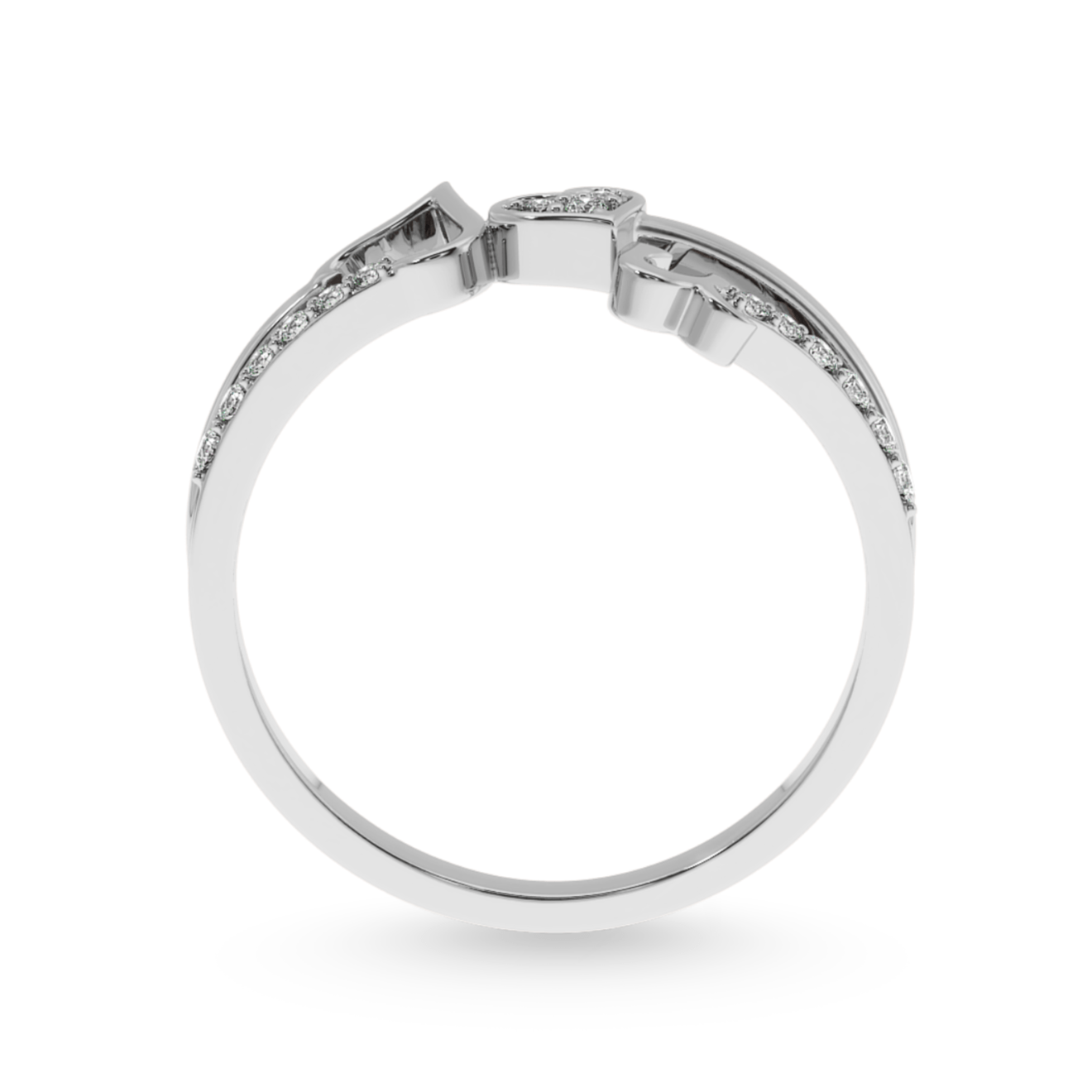 Louis Vuitton® LV Diamonds Pavé V Ring, Platinum