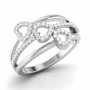 Jewelove™ Rings SI IJ / Women's Band only Designer Platinum Diamond Heart Ring JL PT R 8122