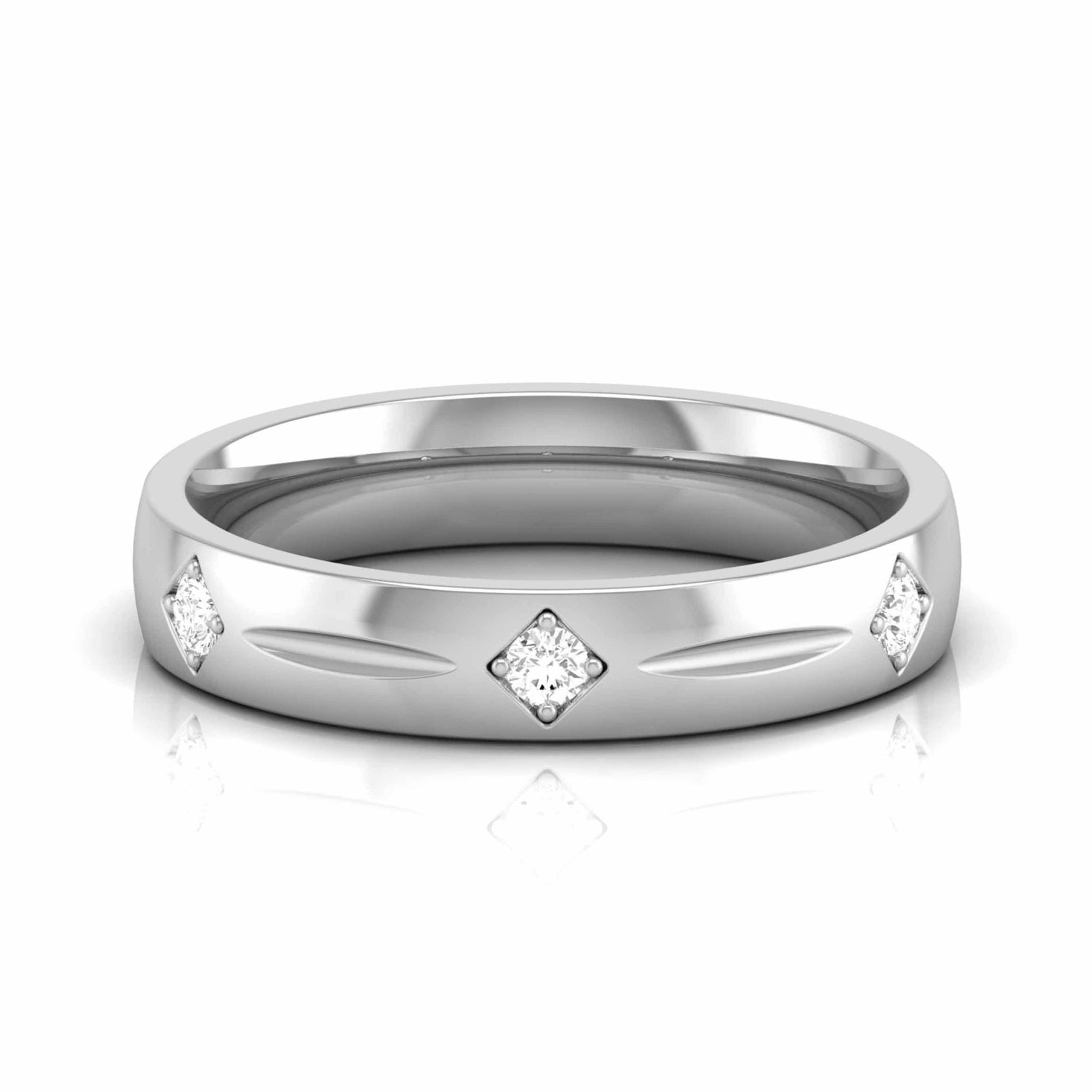 Jewelove™ Rings Women's Band only Designer Platinum Diamond Love Bands JL PT CB 115