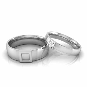 Jewelove™ Rings Both / SI IJ Designer Platinum Diamond Love Bands JL PT CB 45