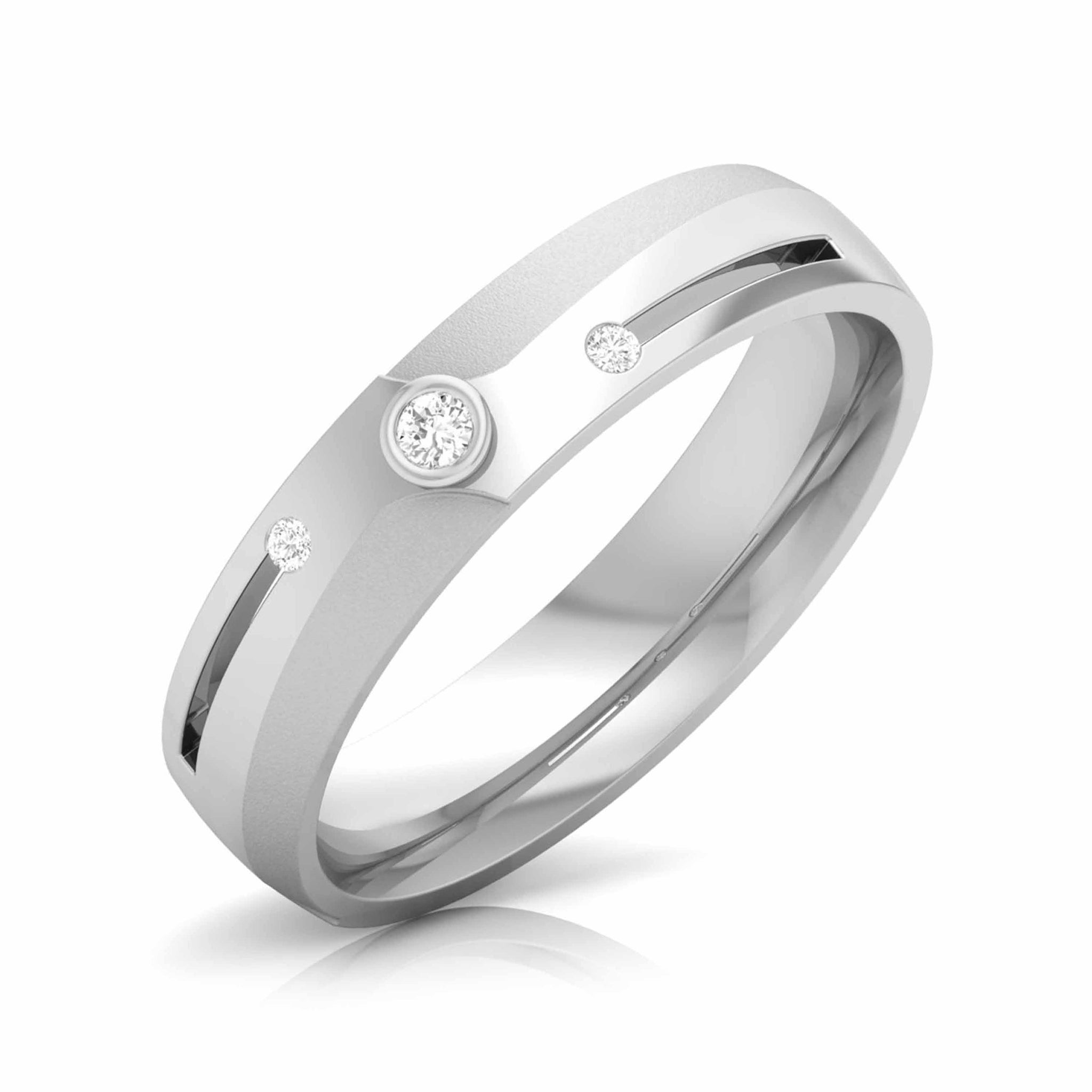 Jewelove™ Rings Designer Platinum Diamond Love Bands JL PT CB 60