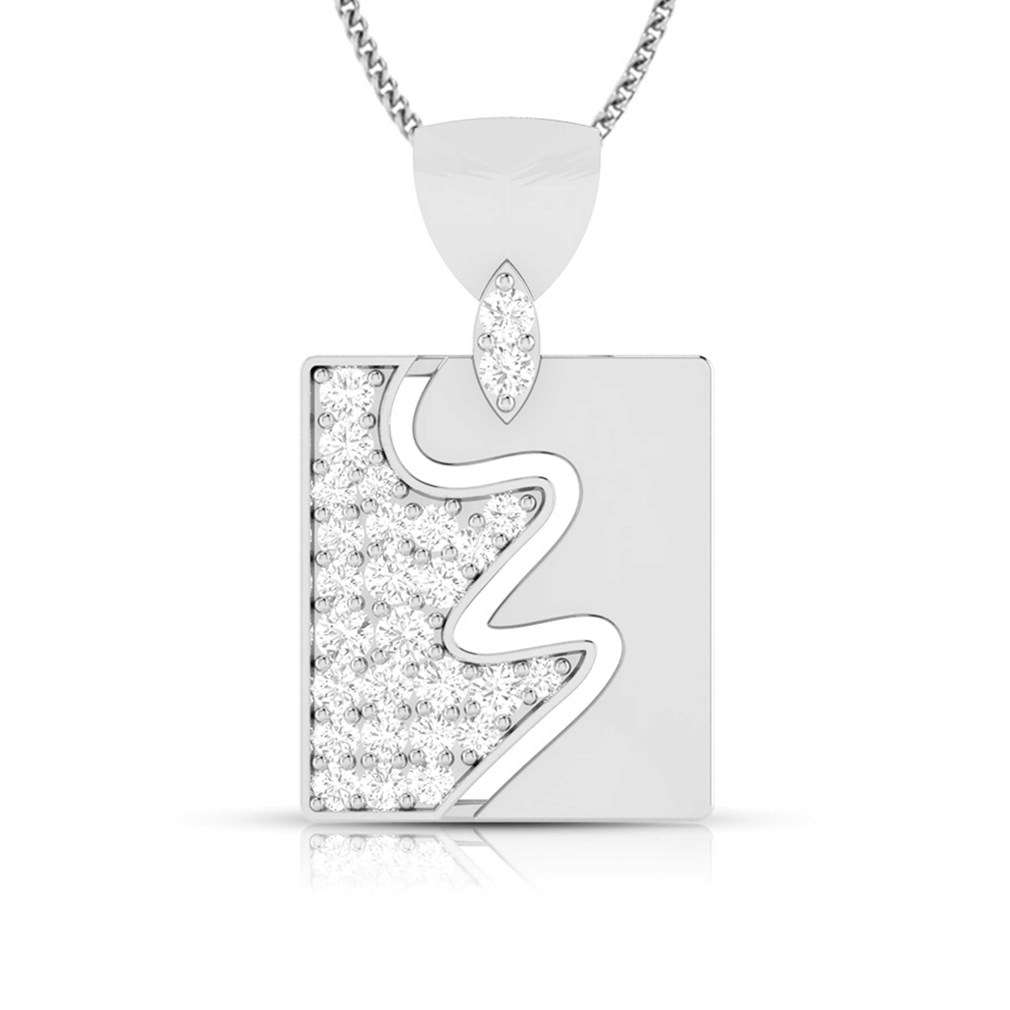 Jewelove™ Pendants Women's Band only / SI IJ Designer Platinum Diamond Pendant for Women JL PT P 34-H