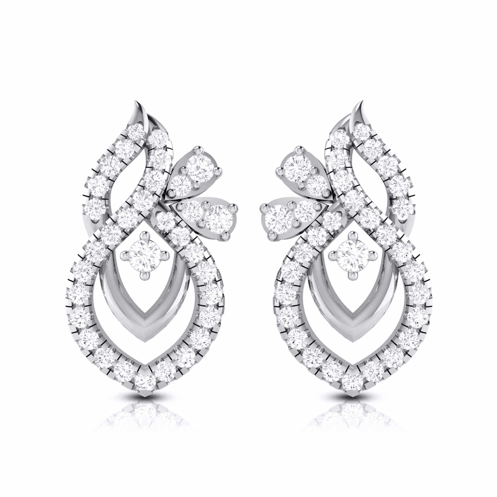 Jewelove™ Pendants & Earrings only Earrings Designer Platinum Diamond Pendant Set JL PT P 4