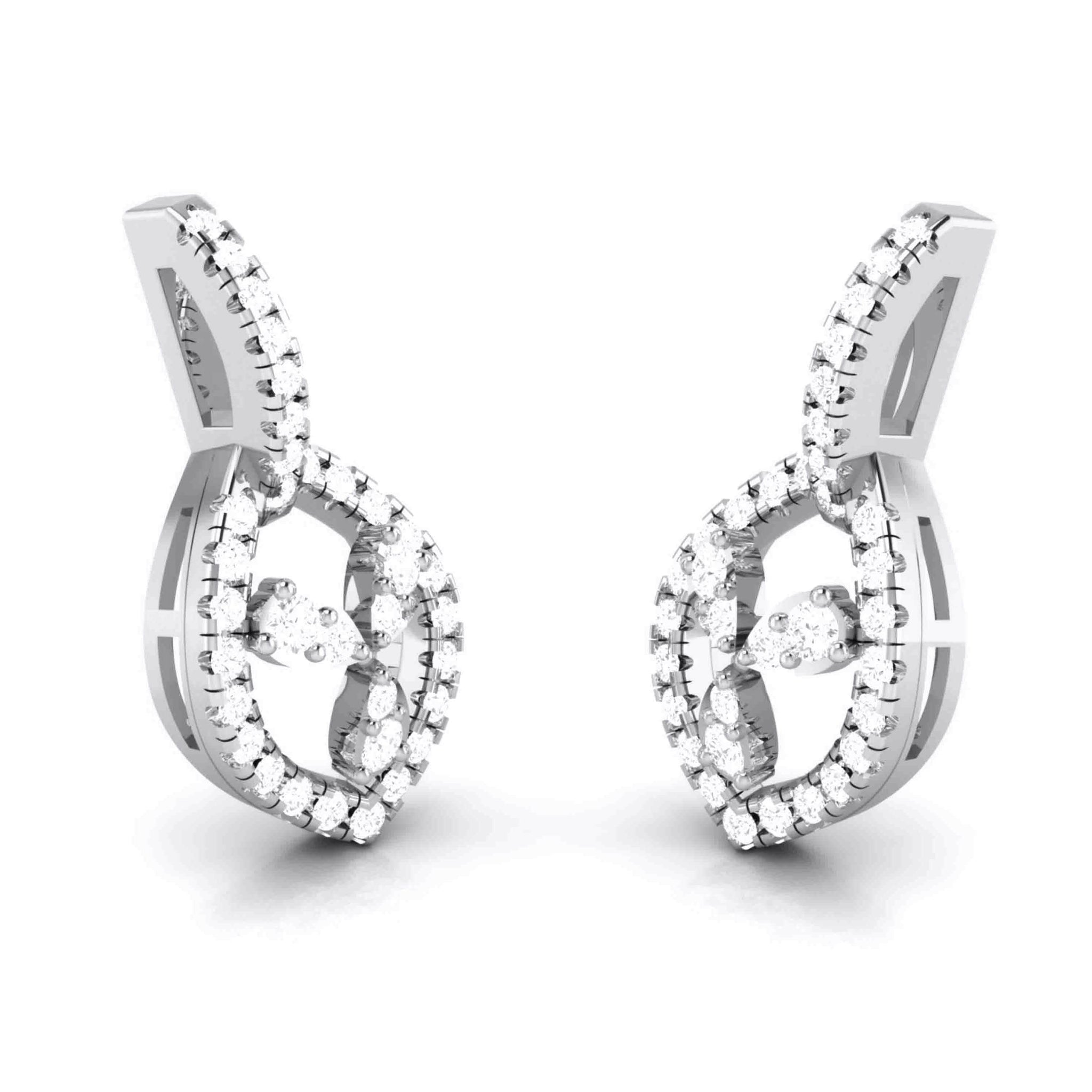 Jewelove™ Pendants & Earrings only Earrings Designer Platinum Diamond Pendant Set JL PT P 7