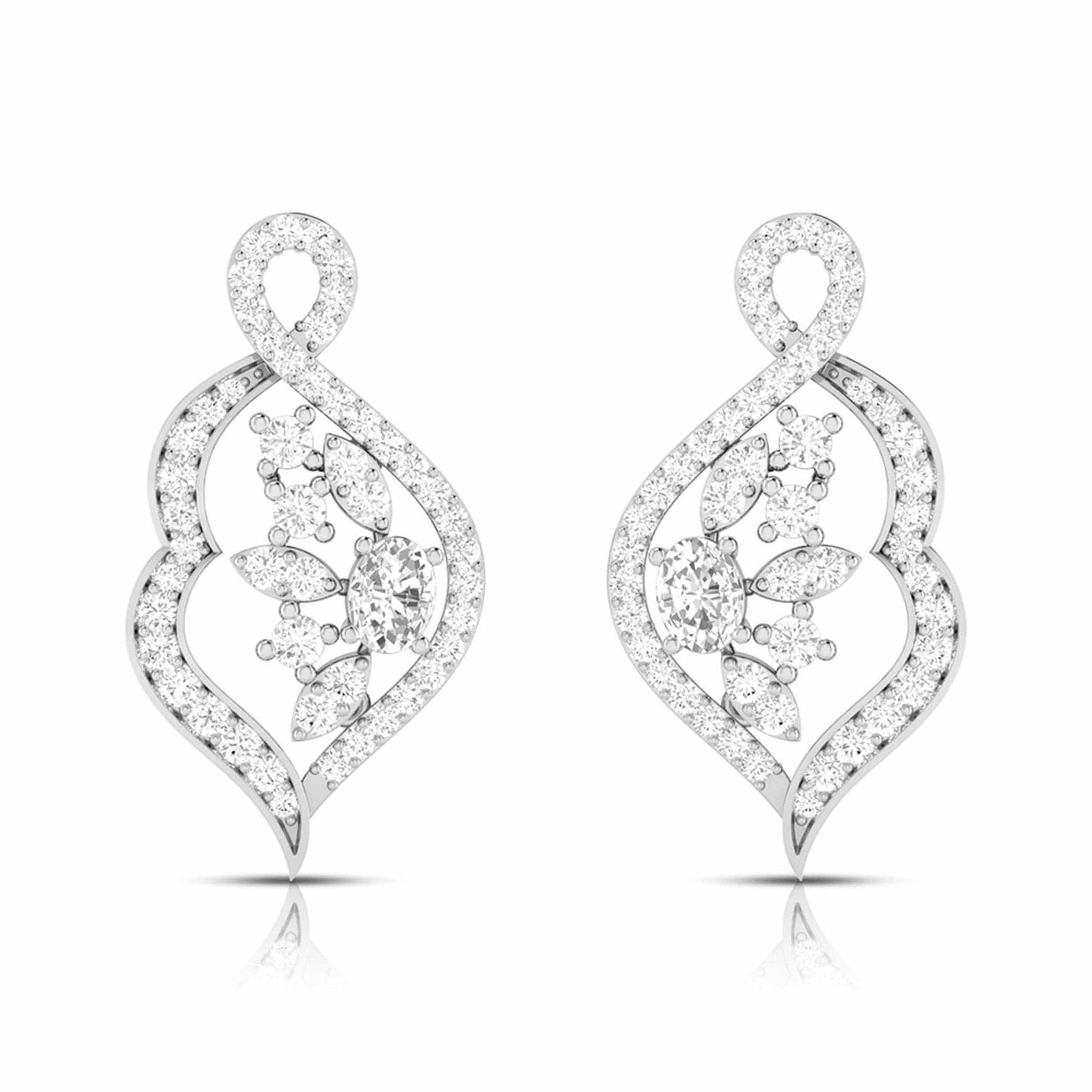 Jewelove™ Pendants & Earrings Designer Platinum Diamond Pendant Set JL PT P NL 8479