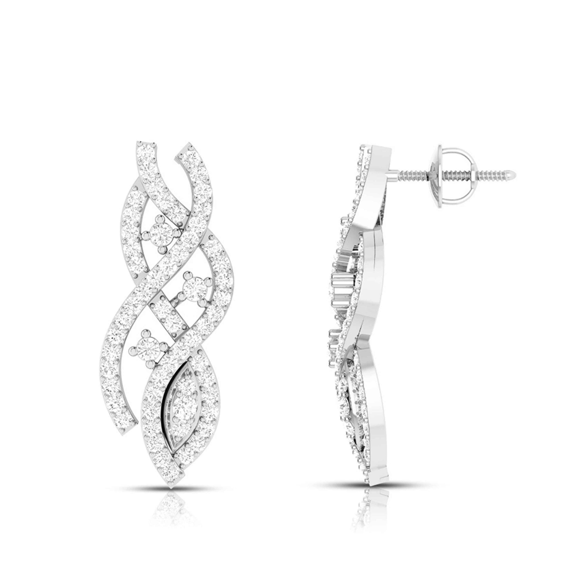 Jewelove™ Pendants & Earrings Designer Platinum Diamond Pendant Set JL PT P NL 8509