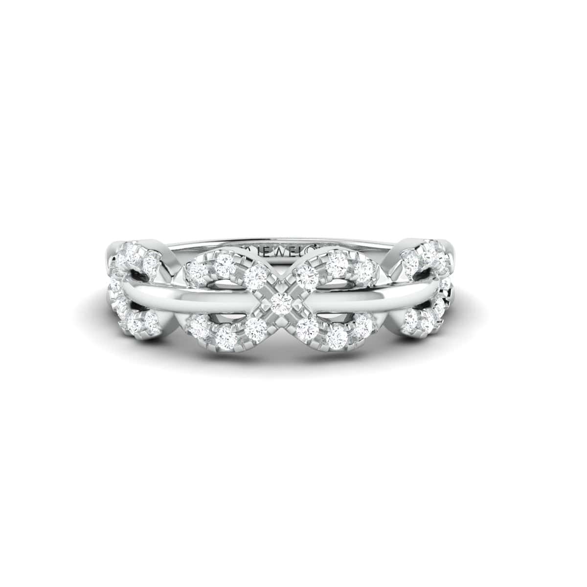 Jewelove™ Rings Designer Platinum Diamond Ring with Infinity Loops for Women JL PT 973