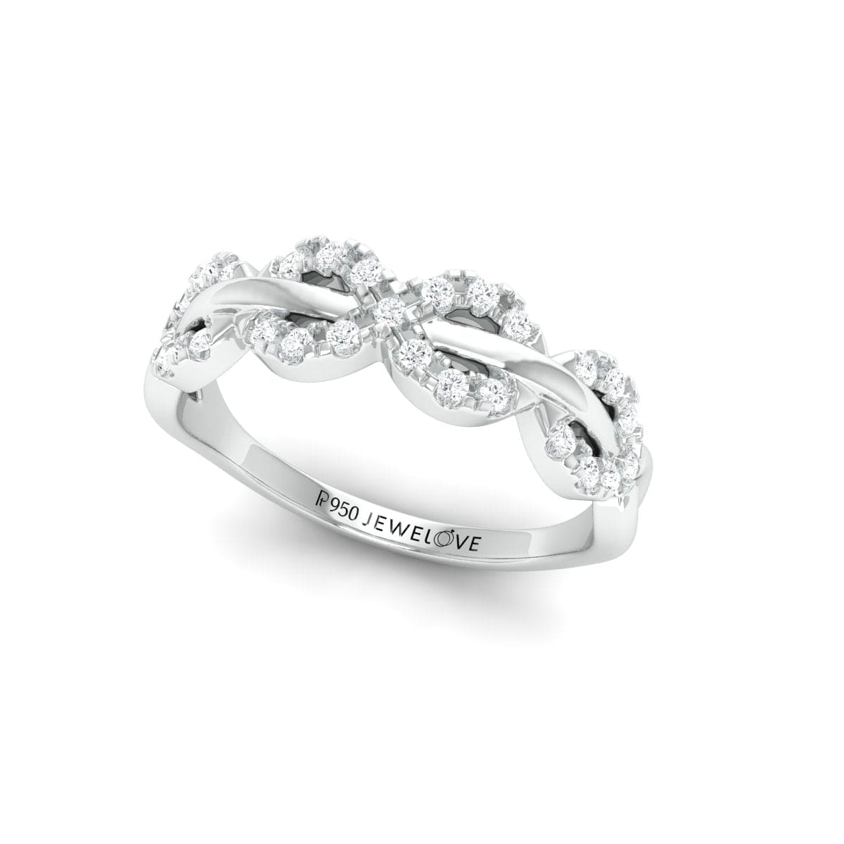 18K White Gold Oval Twisted Open Lattice Diamond Halo Engagement Ring –  RockHer.com
