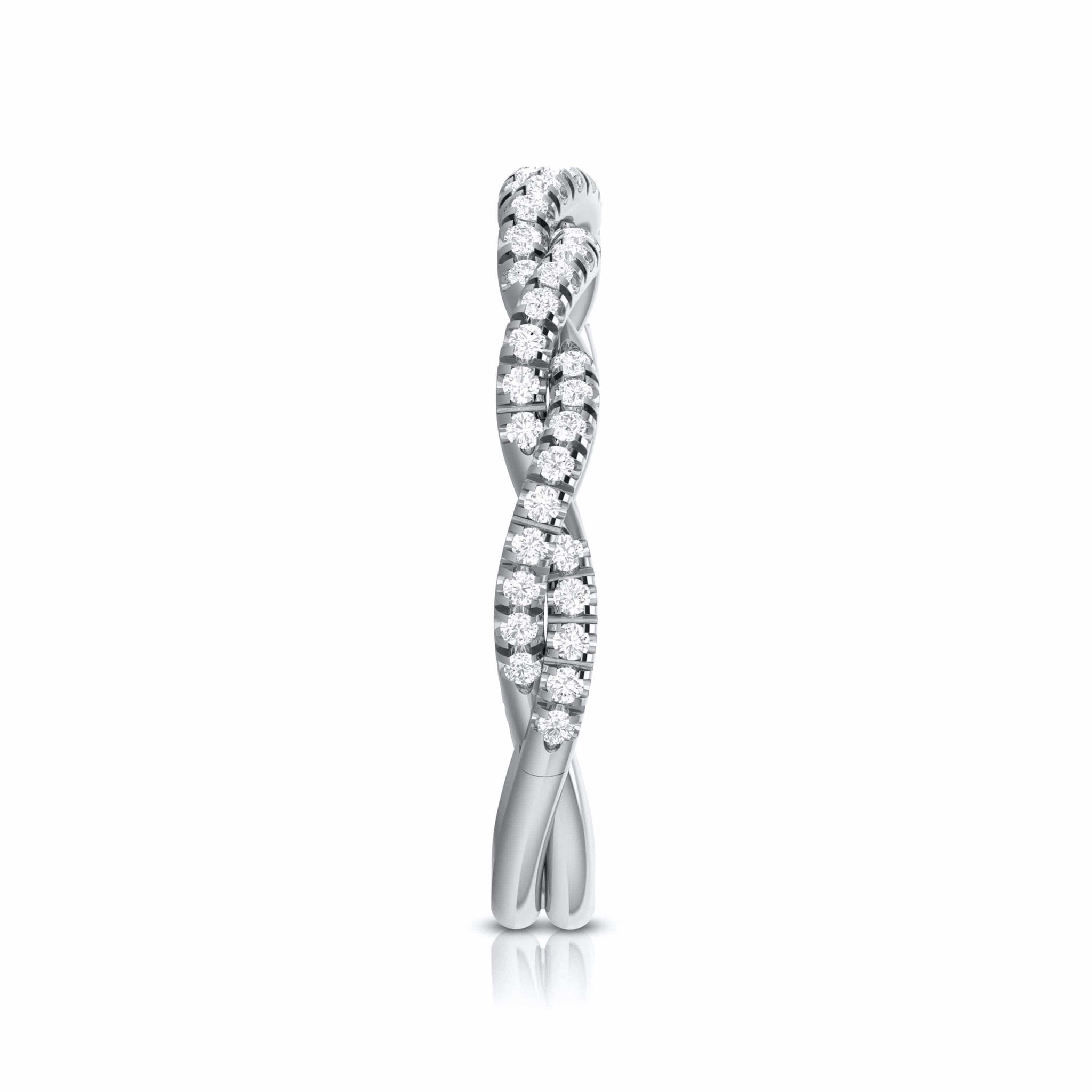 Jewelove™ Rings Designer Platinum Diamond Ring with Twist JL PT R-80