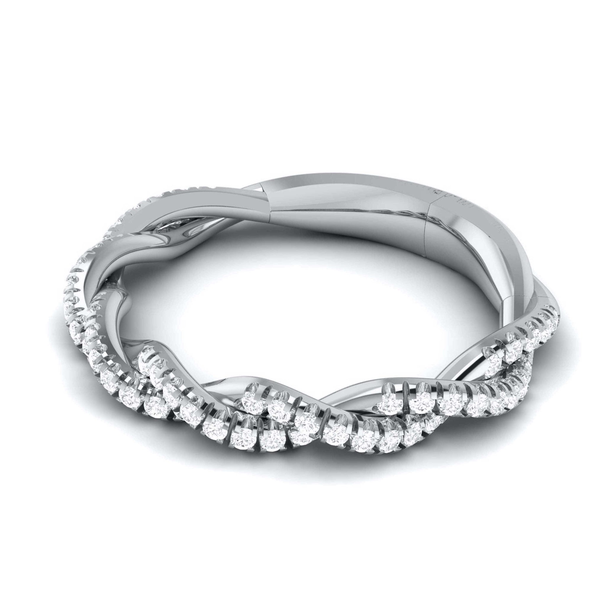 Jewelove™ Rings Designer Platinum Diamond Ring with Twist JL PT R-80