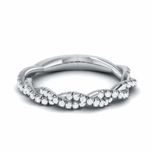 Jewelove™ Rings Designer Platinum Diamond Ring with Twist JL PT R-80