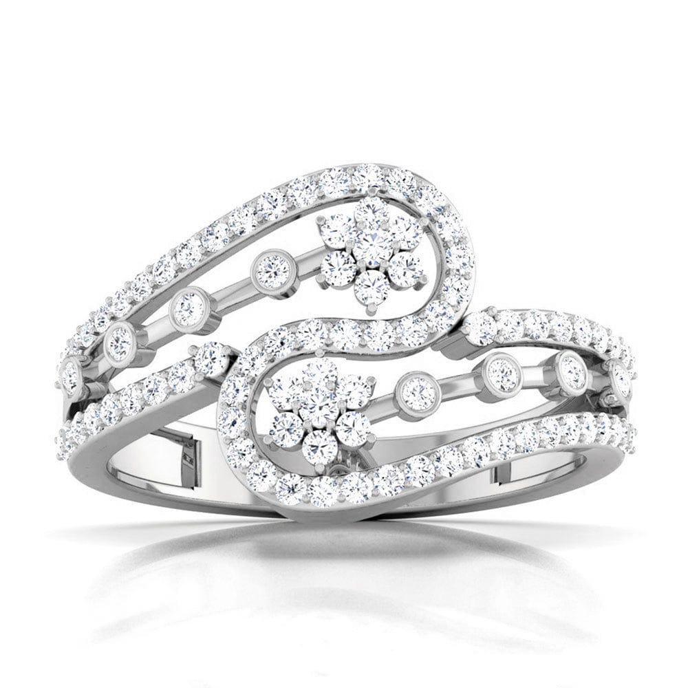 Jewelove™ Rings Designer Platinum Diamond Ring with Twist JL PT R8183