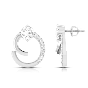 Jewelove™ Pendants & Earrings Designer Platinum Diamond Solitaire Pendant Set for Women JL PT PE 82C