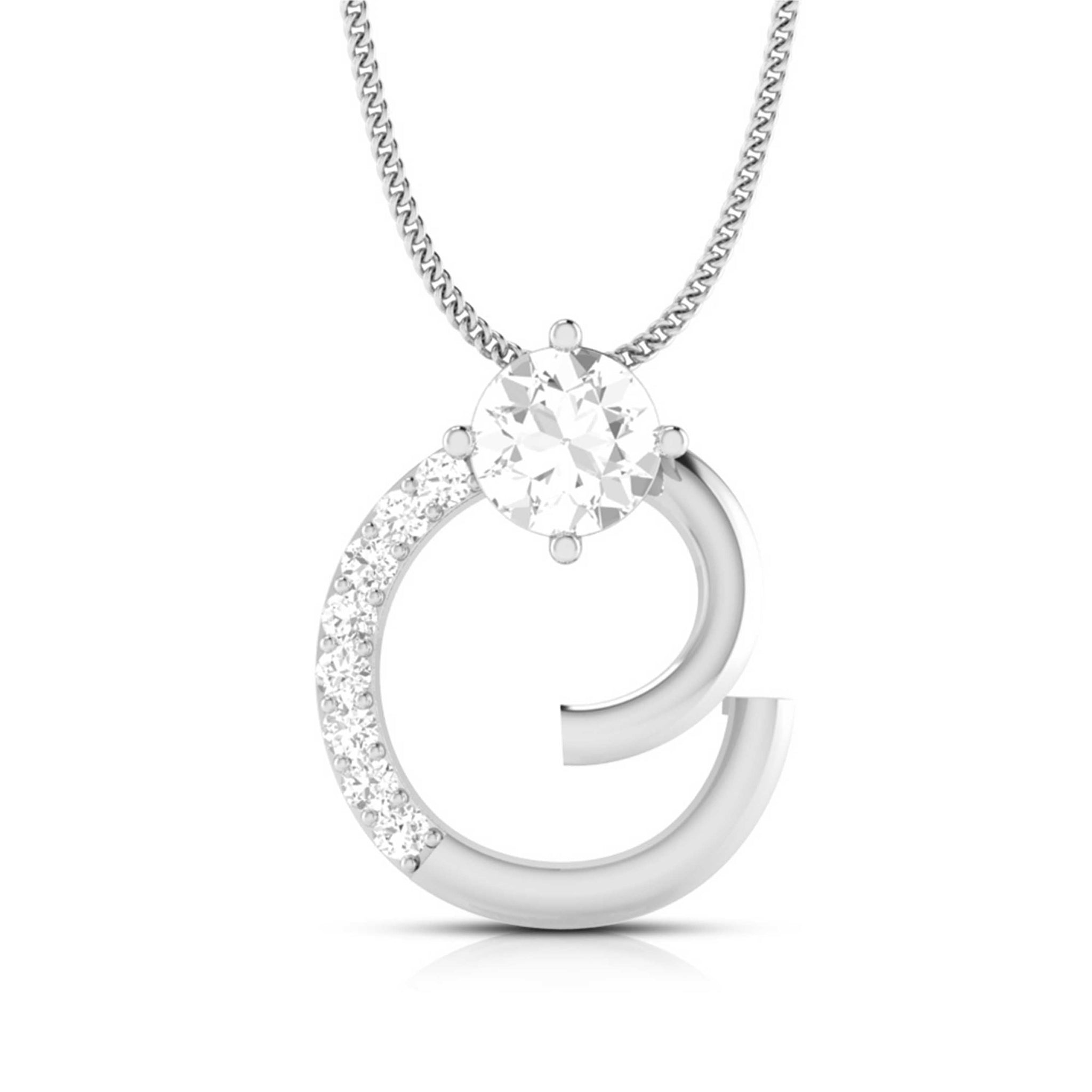 Jewelove™ Pendants & Earrings Pendant only Designer Platinum Diamond Solitaire Pendant Set for Women JL PT PE 82C