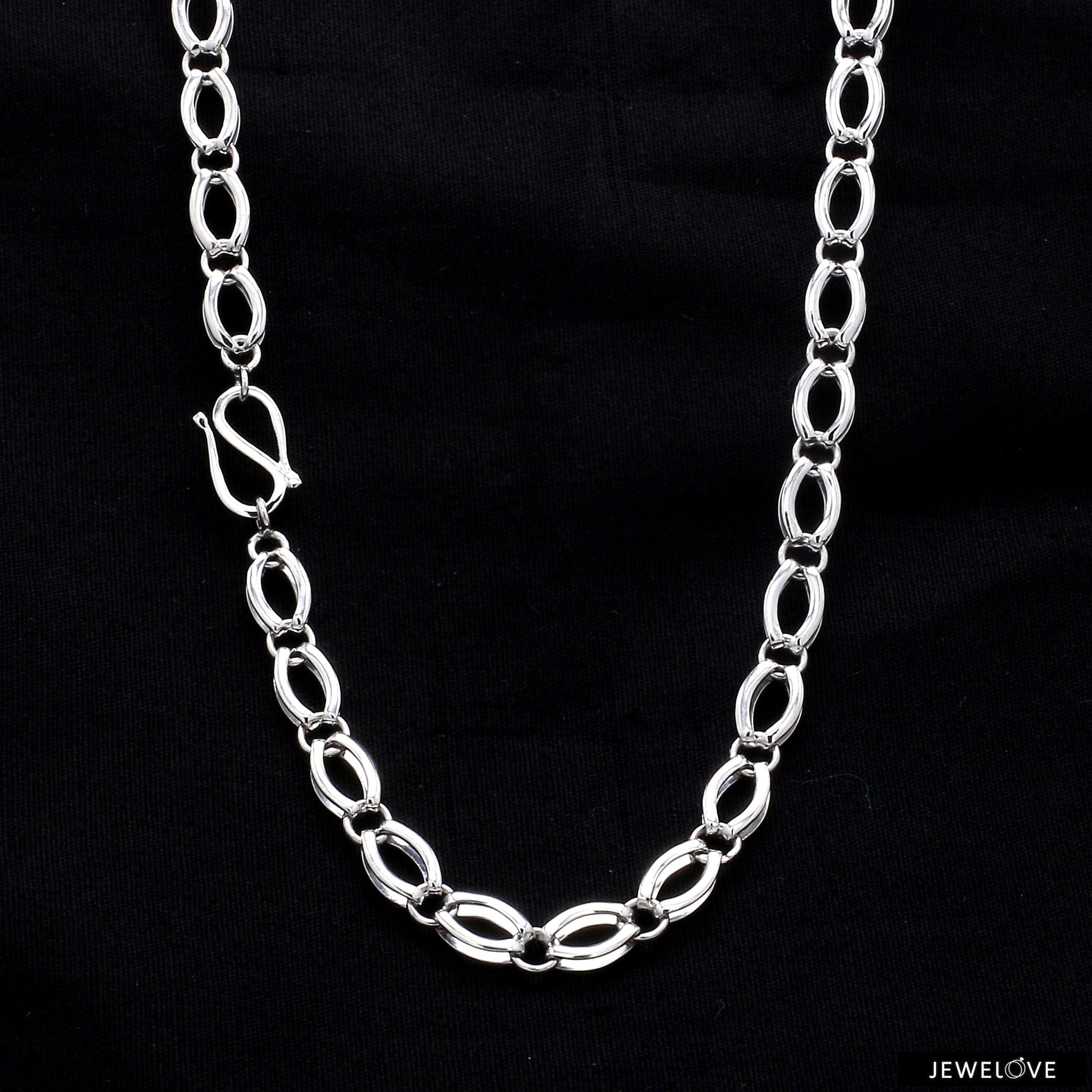 Jewelove™ Chains Designer Platinum Double Links Chain for Men JL PT CH 1179