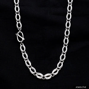 Jewelove™ Chains Designer Platinum Double Links Chain for Men JL PT CH 1179