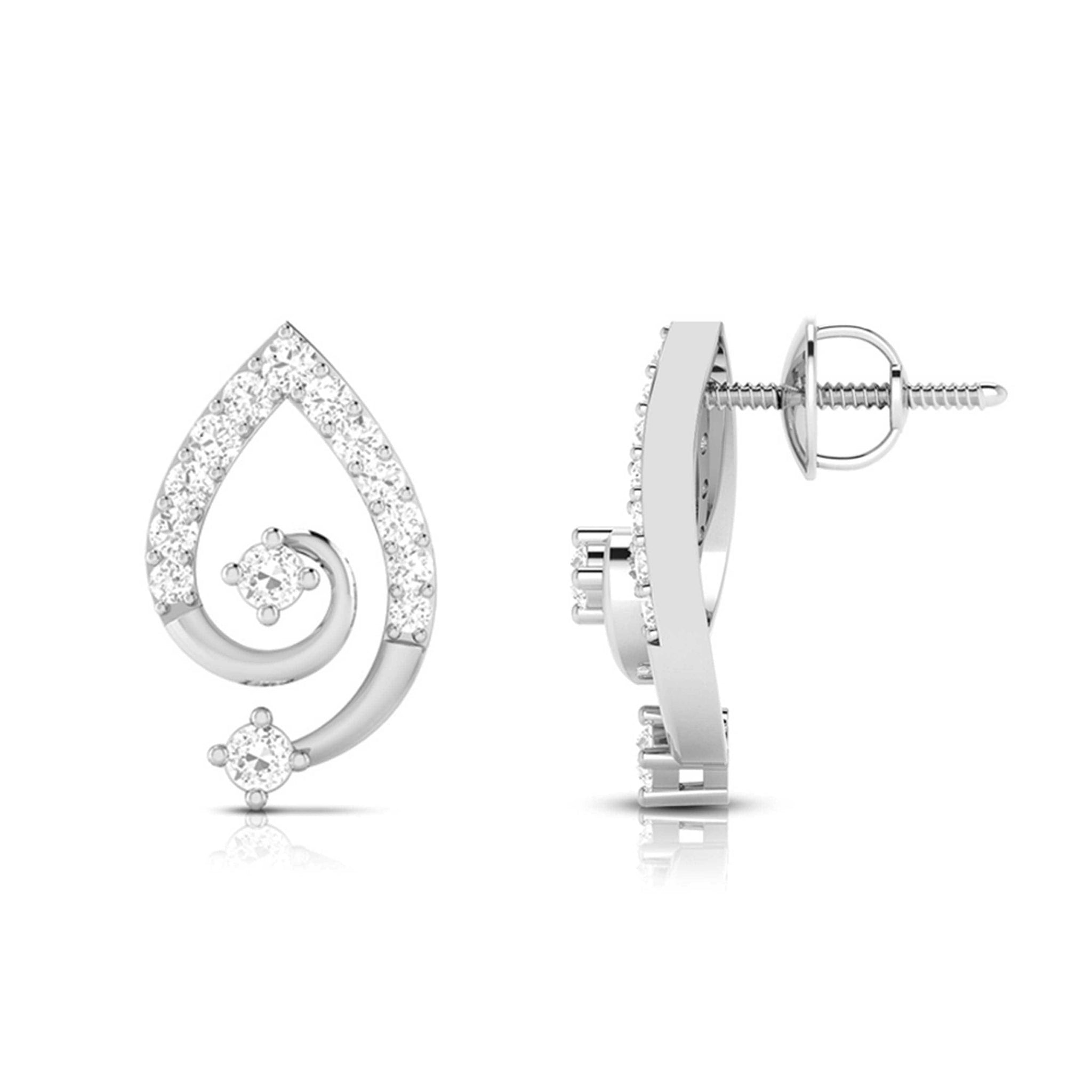 Jewelove™ Earrings Designer Platinum Earrings with Diamonds for Women JL PT E N-2