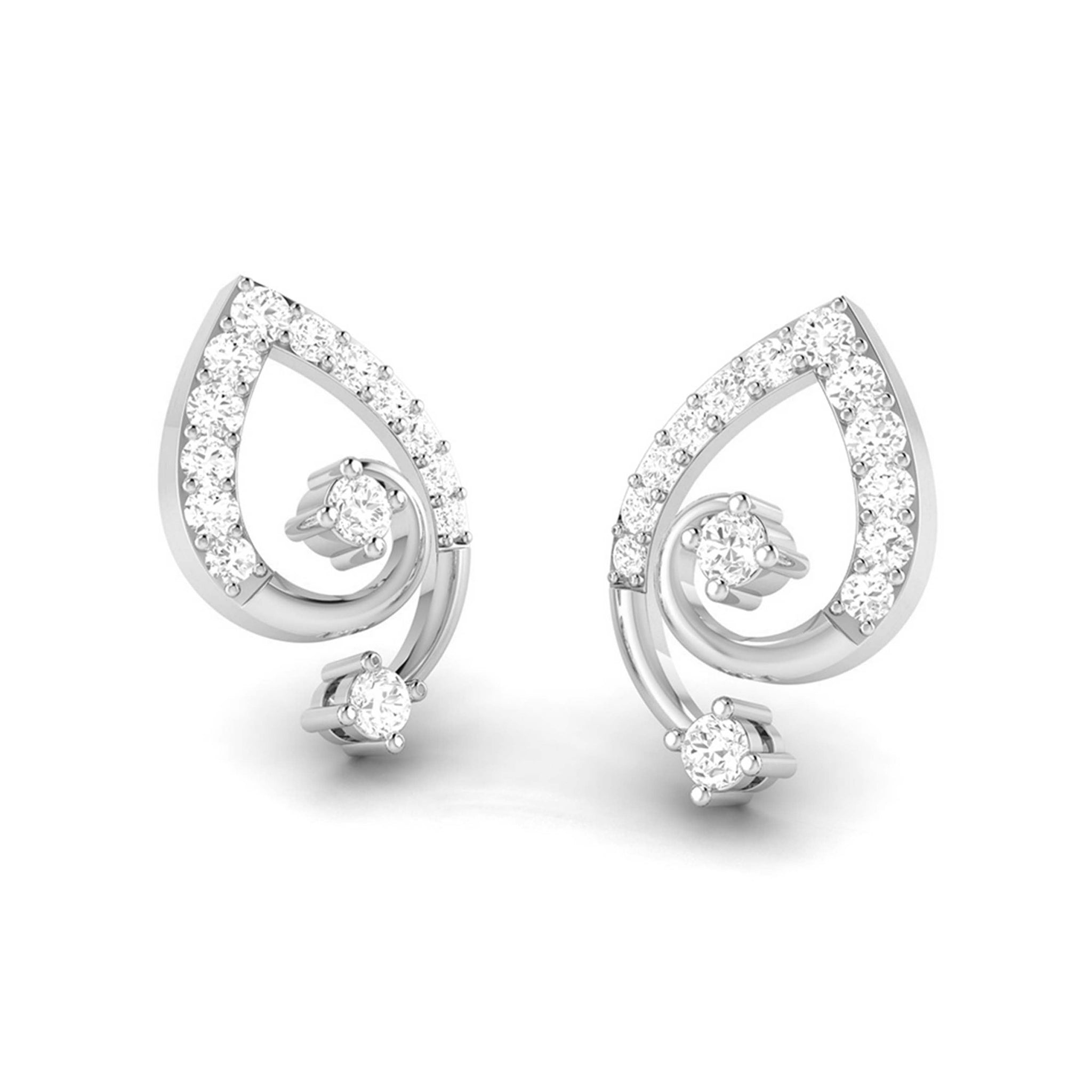 Jewelove™ Earrings Designer Platinum Earrings with Diamonds for Women JL PT E N-2