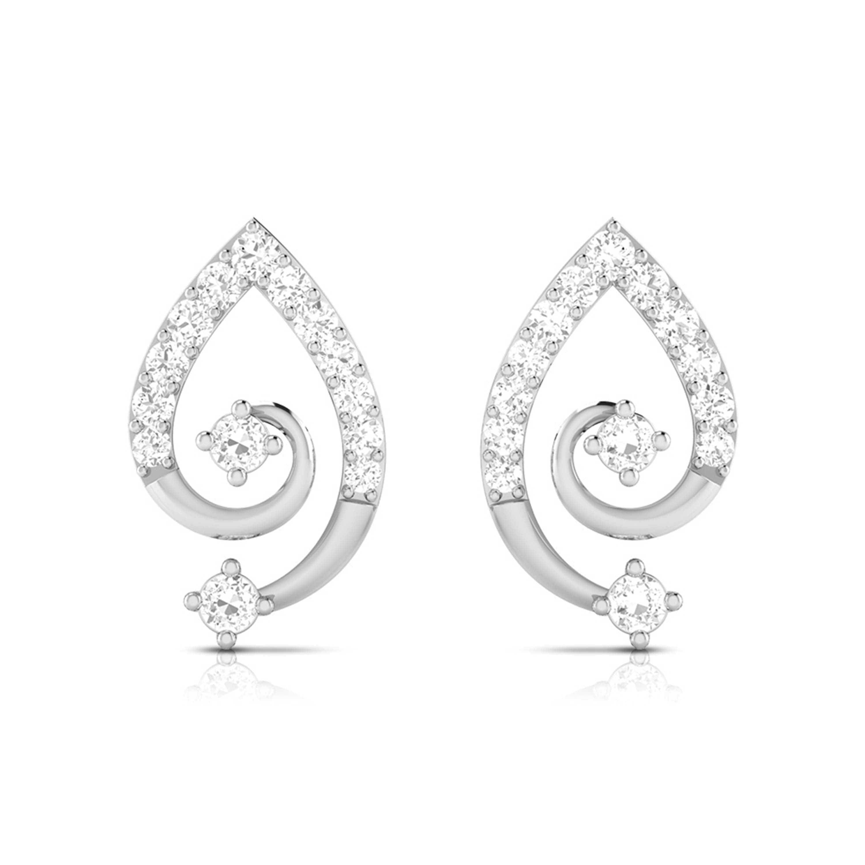 Buy Diamond Heart Shaped Earrings, Diamond Heart Earrings, 18K White Gold  Heart Shape Diamond Studs, Genuine Diamonds 0.41 Carats High Quality Online  in India - Etsy