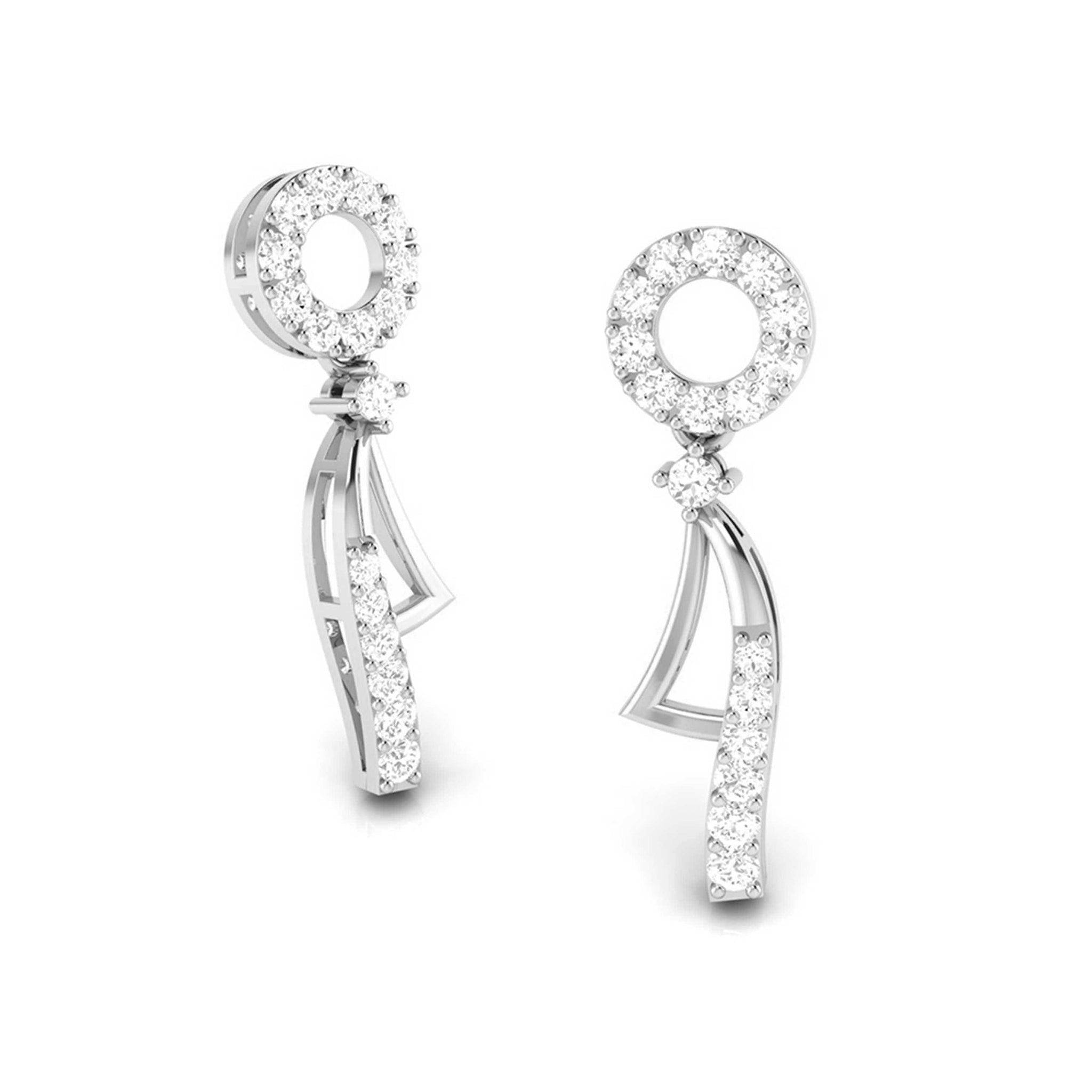 Jewelove™ Earrings Designer Platinum Earrings with Diamonds for Women JL PT E N-20