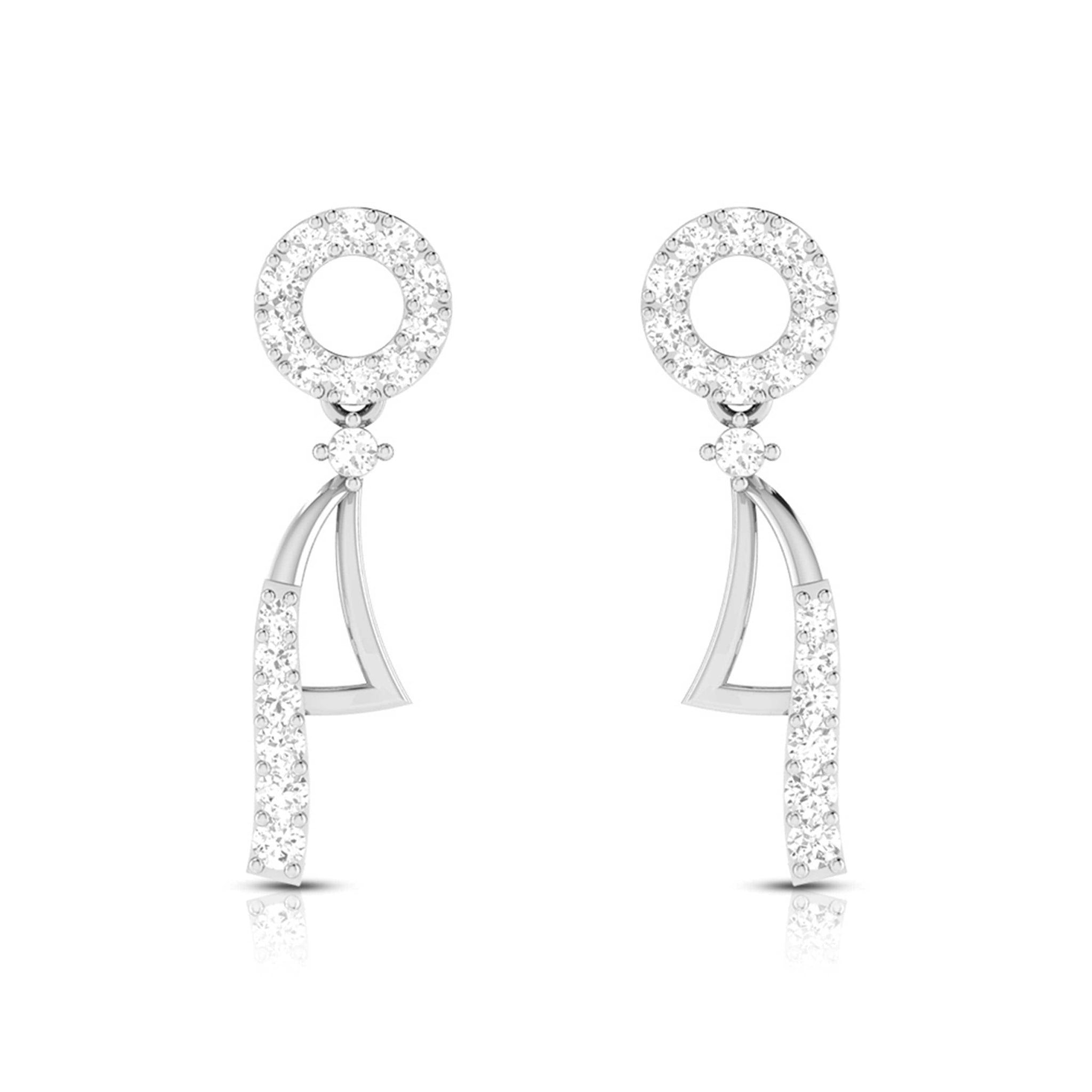 Jewelove™ Earrings SI IJ Designer Platinum Earrings with Diamonds for Women JL PT E N-20