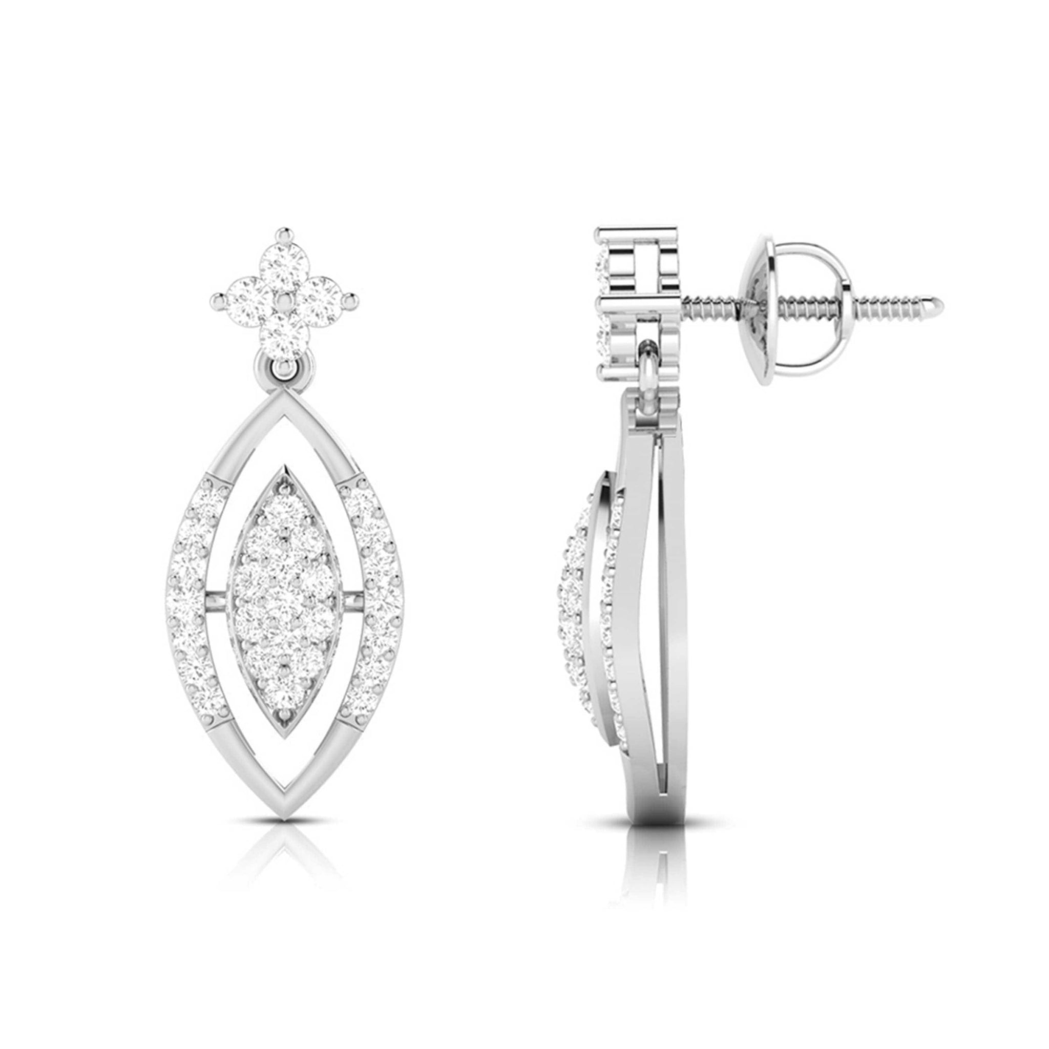 Jewelove™ Earrings Designer Platinum Earrings with Diamonds for Women JL PT E N-22