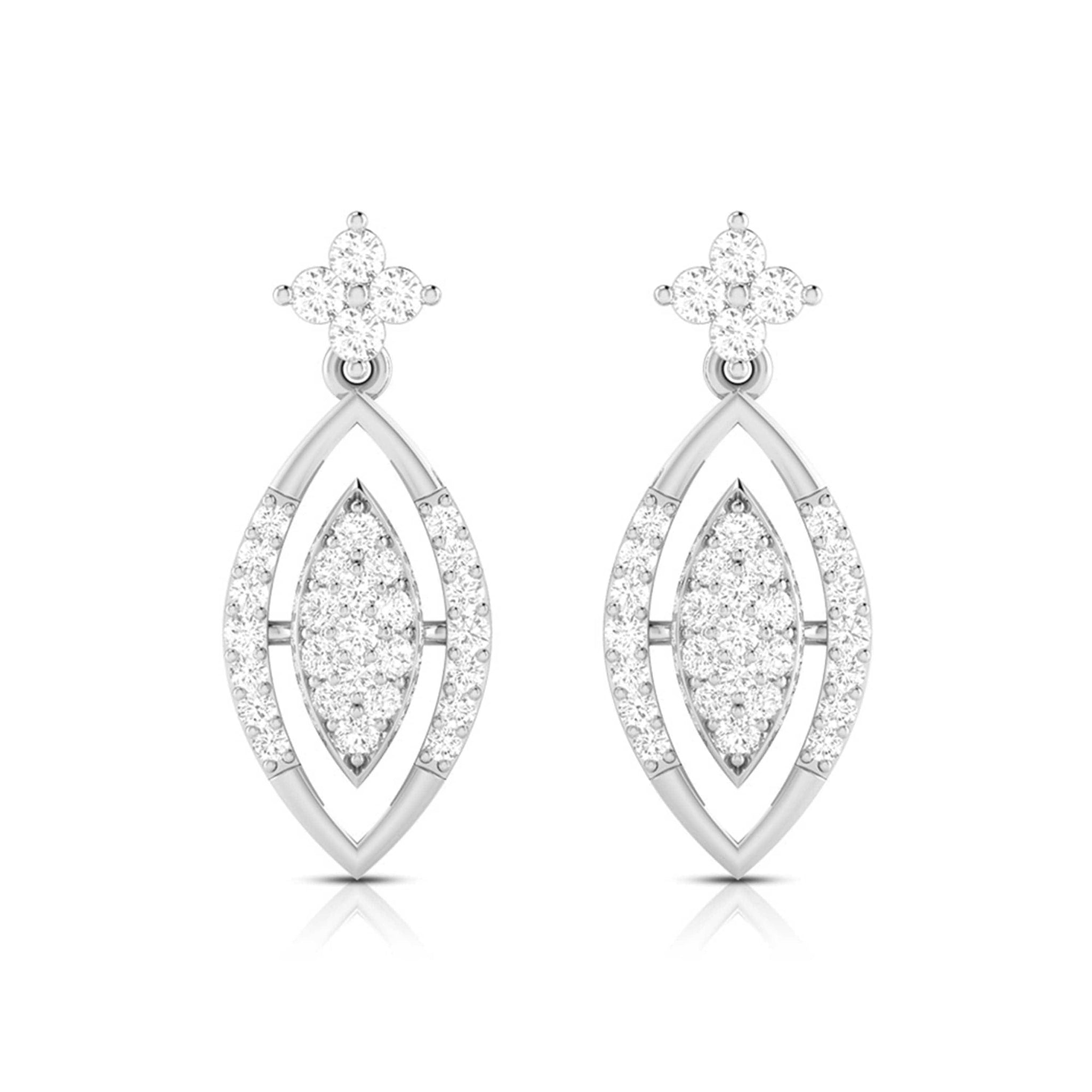 Jewelove™ Earrings SI IJ Designer Platinum Earrings with Diamonds for Women JL PT E N-22