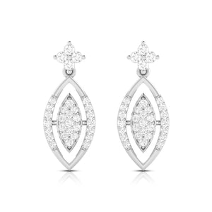 Jewelove™ Earrings SI IJ Designer Platinum Earrings with Diamonds for Women JL PT E N-22