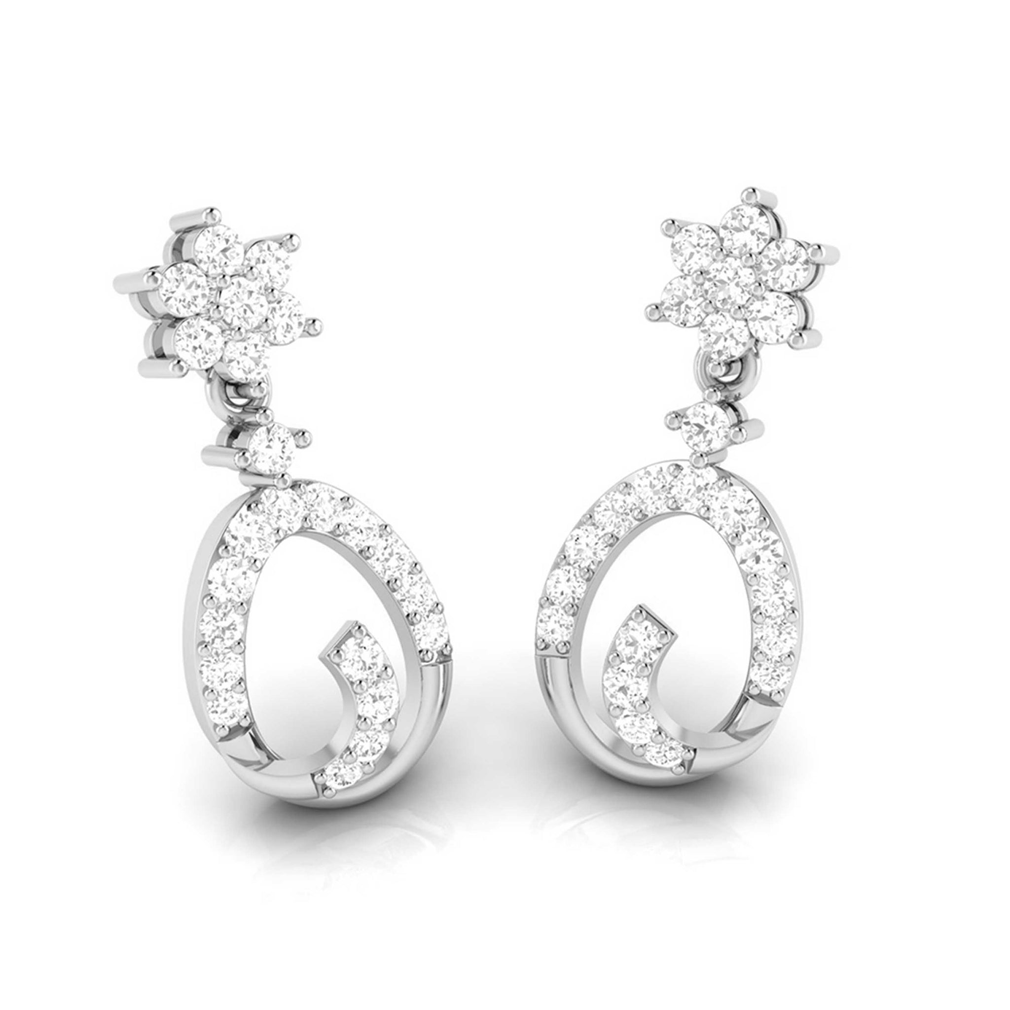 Jewelove™ Earrings Designer Platinum Earrings with Diamonds for Women JL PT E N-29