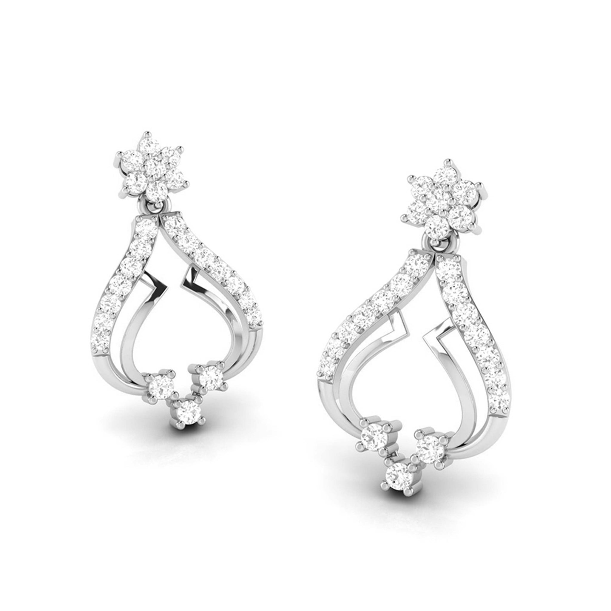 Jewelove™ Earrings Designer Platinum Earrings with Diamonds for Women JL PT E N-3